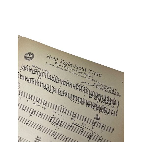 1939 Hold Tight Hold Tight Sheet Music Piano Andrew Sisters - Picture 3 of 5